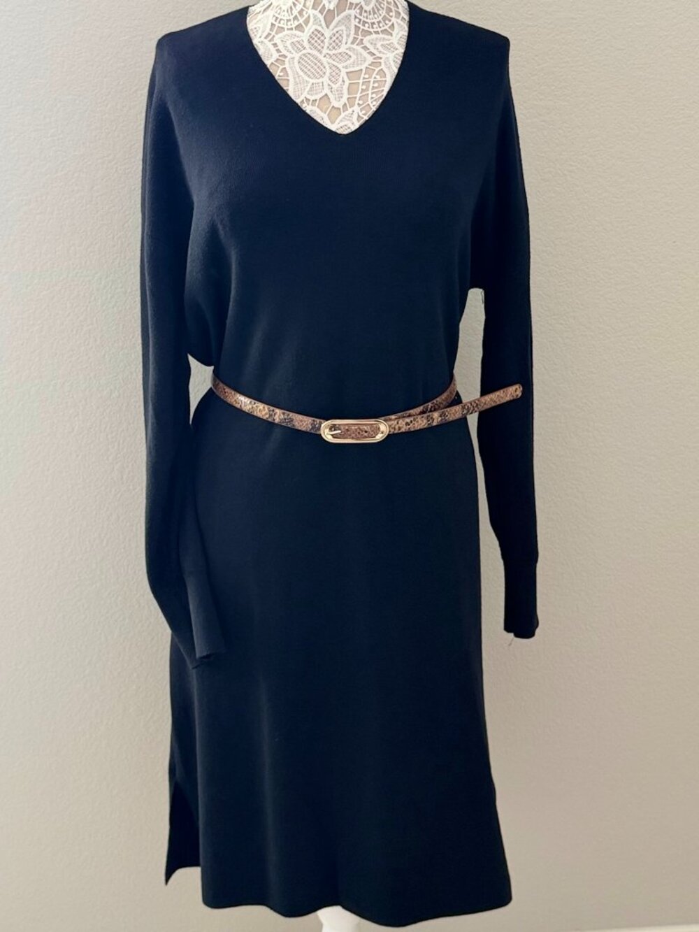 H&M Women's Black Winter Dress - L